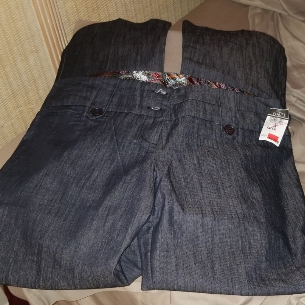 Dark Blue Wide Leg Rue 21 Size 13/14 Jeans